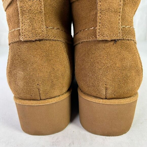 Bearpaw Women’s Krista Hickory Suede Lace Up Boots US 9 Brown Wedge Lined Boots - Picture 11 of 15